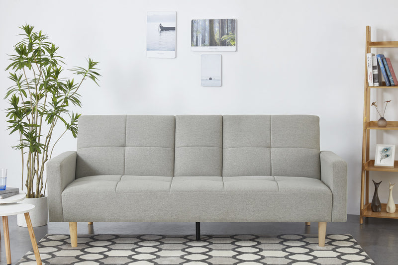 canapé convertible en tissus gris