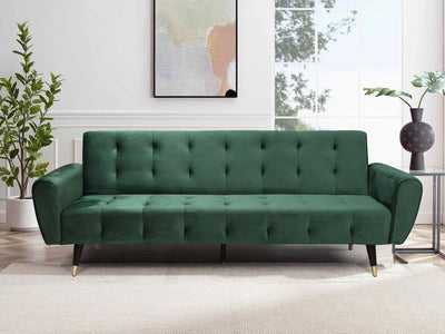 canapé convertible en velours Vert