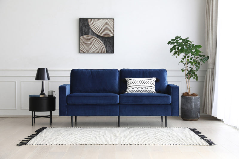 Canapé design en velours bleu foncé Carrie
