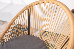 Salon de balcon beige 2 fauteuils et 1 table zoom 1 Naturel et gris