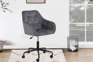 chaise de bureau gris avec roues Komfor fond Blanc