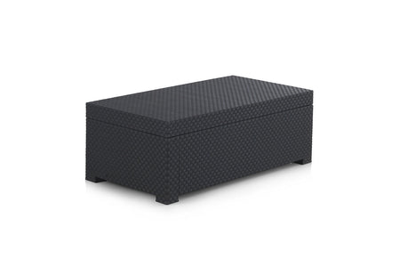 coffre de jardin effet résine tressée gris anthracite fond blanc