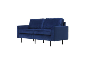 Canapé design en velours bleu foncé