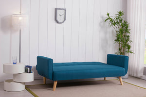 canapé scandinave 3 places convertible bleu canard