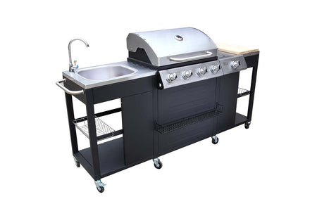 Cuisine d'extérieur haut de gamme avec barbecue gaz