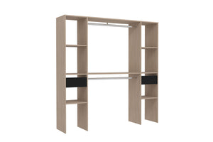 dressing 6 étagères + 2 tiroirs et 2 placards fonctionnels Elysée bois