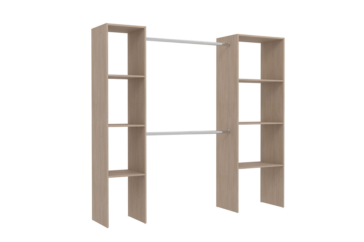 dressing 6 étagères + 2 placards fonctionnels et design Elysée bois