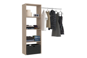 dressing avec 3 étagères + 1 placard design et pratique Bois