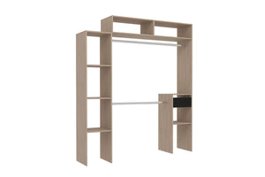 dressing extensible 2 placards + 4 étagères + 1 tiroir Elysée bois