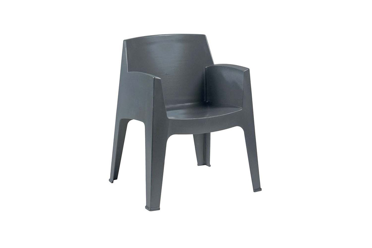 fauteuil de jardin gris en plastique recyclé Master