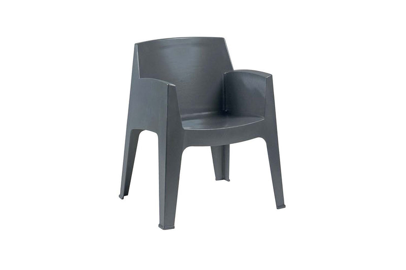 fauteuil de jardin gris en plastique recyclé Master
