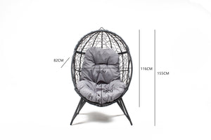 fauteuil oeuf aspect rotin gris dimensions