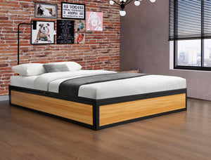lit industriel avec coffre 140x190 cm