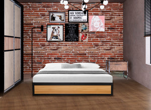 lit avec coffre style industriel 140x190