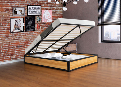 lit coffre style industriel 140x190