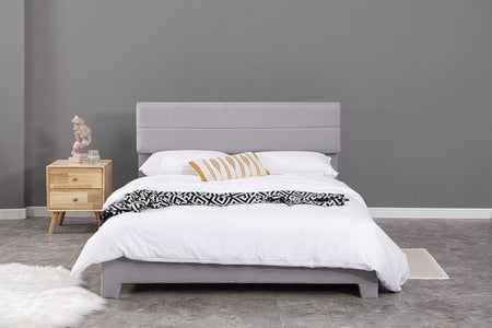 Lit design 160x200 en lin gris Lincoln