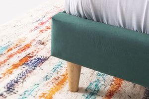 Lit scandinave en velours vert 140x190 Hanko zoom 4