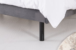 Lit velours gris 160x190 cm Oxford zoom 2