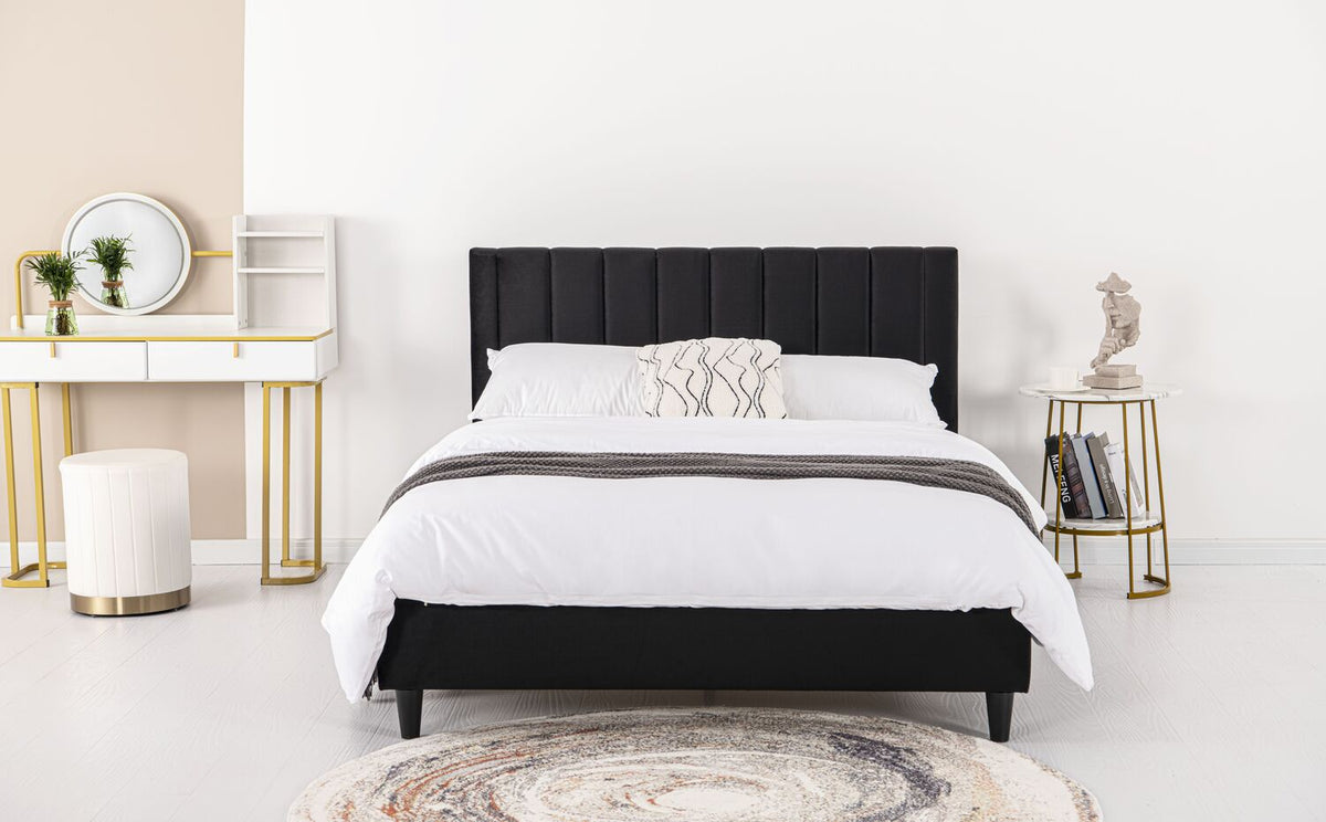 Lit velours noir 160x200 Cambridge