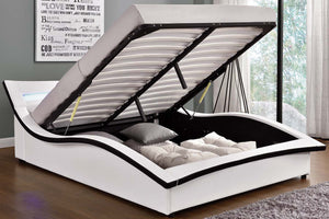 lit led avec coffre 160 cm blanc