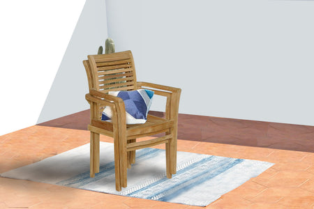 lot de 2 chaises en teck pliables Kursi