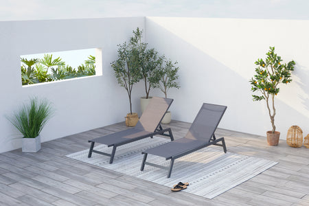 lot de 2 transats Gris Prato concept usine