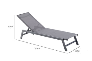 lot de 2 transats Gris foncé Prato dimensions