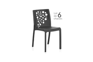 lot de 6 chaises cocktail noir