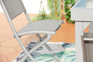 lot de table de jardin en aluminium extensible avec 4 chaises en acier Molvina zoom chaise