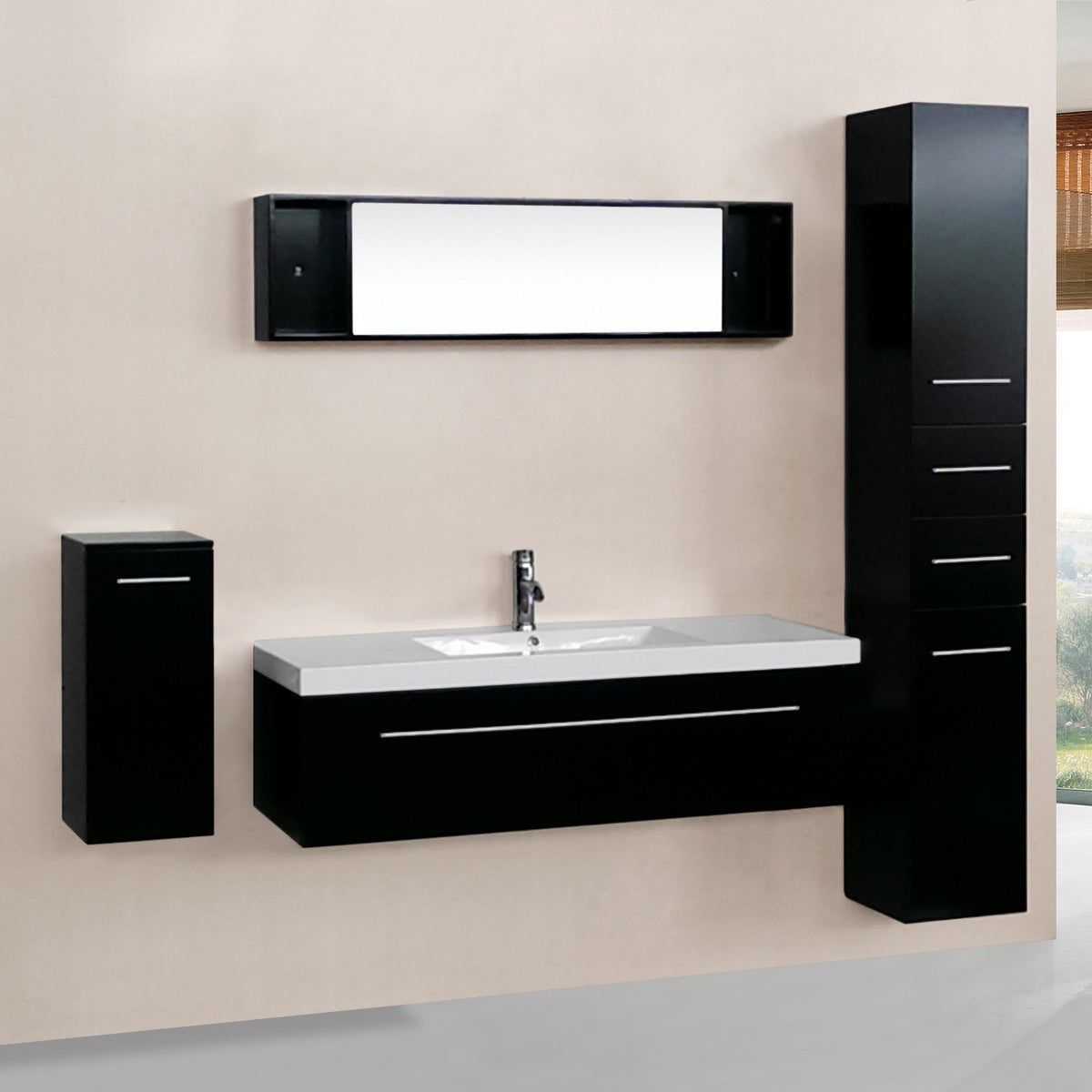 meuble de salle de bain noir 