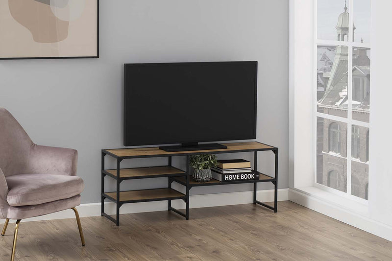 Mueble de TV industriel Factory Noir et bois 
