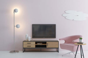 meuble tv au style industriel 2 tiroirs et 1 placard