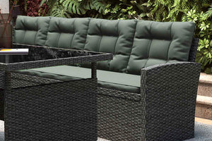 meubles de jardin angle et banquette Gris foncé et gris
