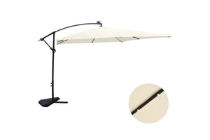 parasol déporté avec LED de 3 x 3 m Solenzara Bulle Ecru sur fond Blanc