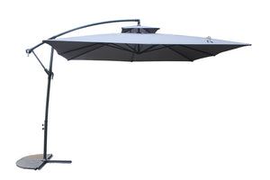 Parasol déporté carré gris 3x3 m