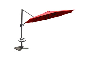 Parasol déporté terracota, rond Ø 350 cm, rotatif 360 °