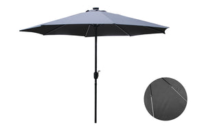 Parasol droit led 3x3m gris