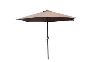 Parasol droit rond led 2,66 x 2,66 m chocolat