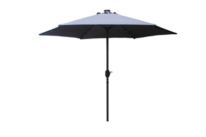 Parasol droit rond led 2,66 x 2,66 m gris