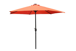 Parasol droit rond led 2,66 x 2,66 m terracotta