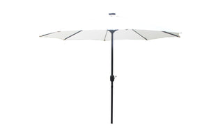 Parasol droit rond led 2,92 x 2,92 m écru