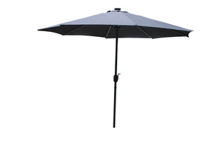 Parasol droit rond led 2,92 x 2,92 m gris