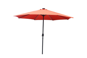 Parasol droit rond led 2,92 x 2,92 m terracotta