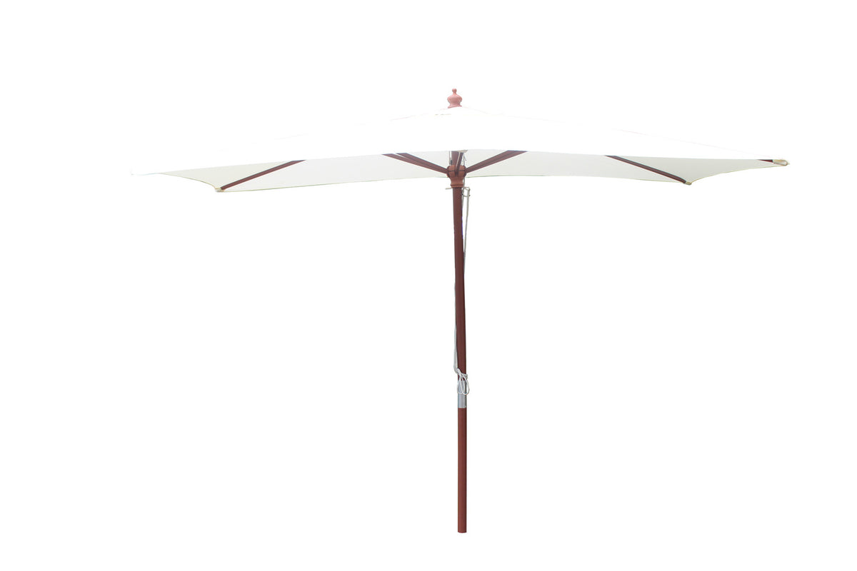 Parasol en bois rectangulaire toile écru