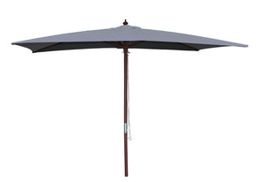 Parasol en bois rectangulaire toile gris