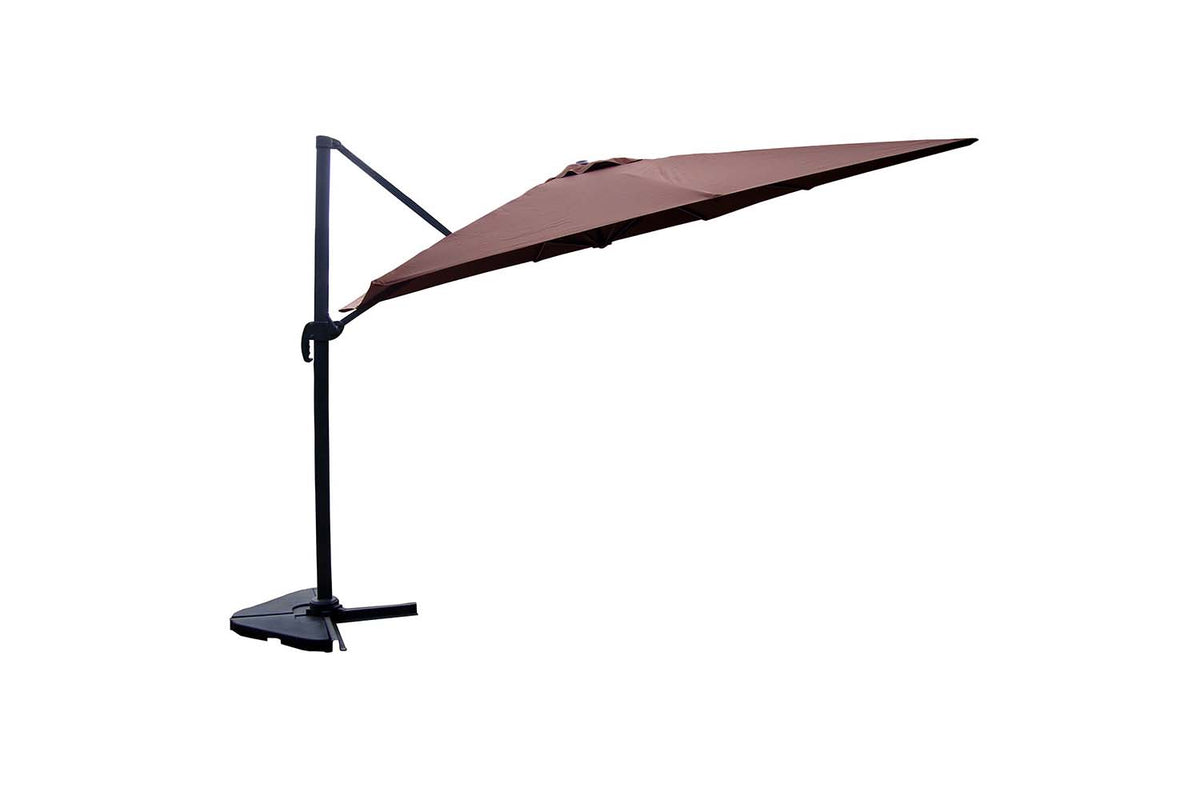 parasol déporté rectangulaire chocolat 3x4 m