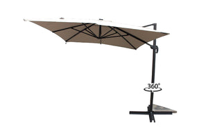 parasol rectangulaire avec LED Ecru 360