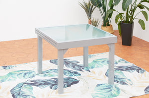 salon de table extensible de jardin Molvina et 8 chaises en aluminium table 