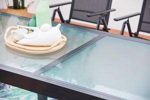 salon de jardin en aluminium avec table extensible et 10 chaises de textilene zoom 4
