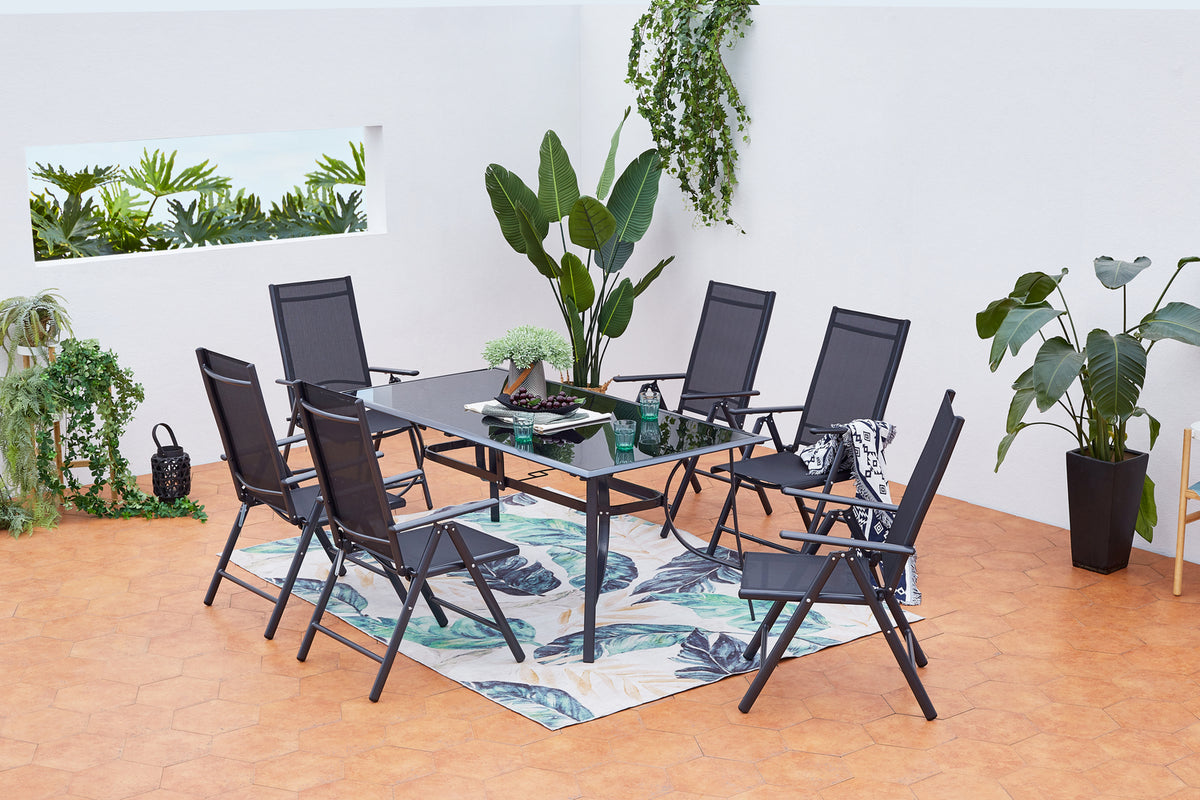 Salon de jardin en aluminium de 6 places Rimini photo d'ambiance